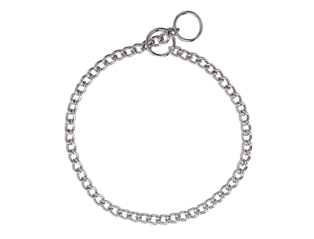 Zgarda metalică strangulatoare pentru câini | Verigă mică | Crom | L: 45 CM Ø 2,0 MM