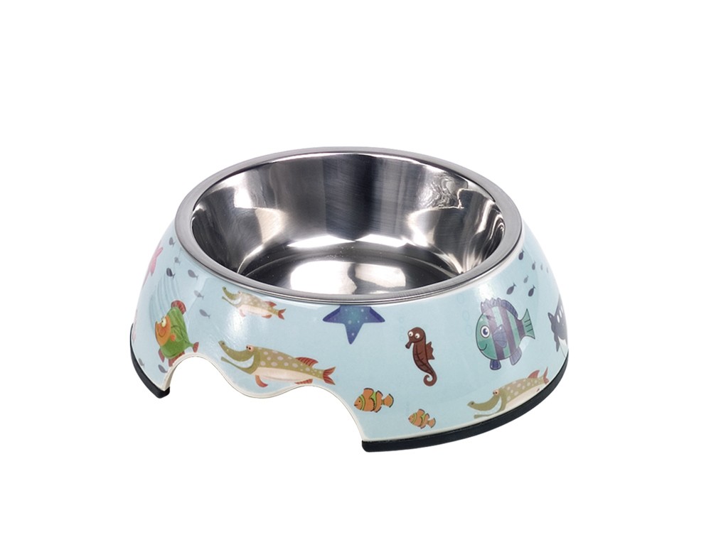 Castron din melamina pentru câini | FISH | S | 14 X 4,5 CM, 160 ML