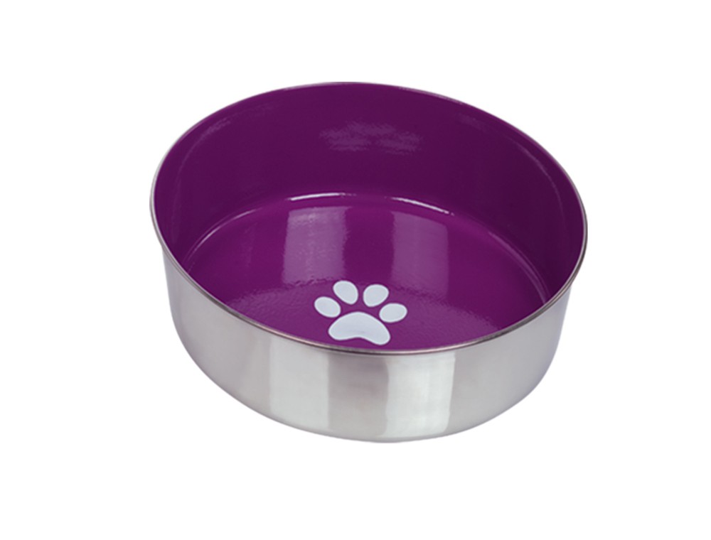 Bol din oțel inoxidabil HEAVY PAW, anti-alunecare, mov ? 24,0 CM