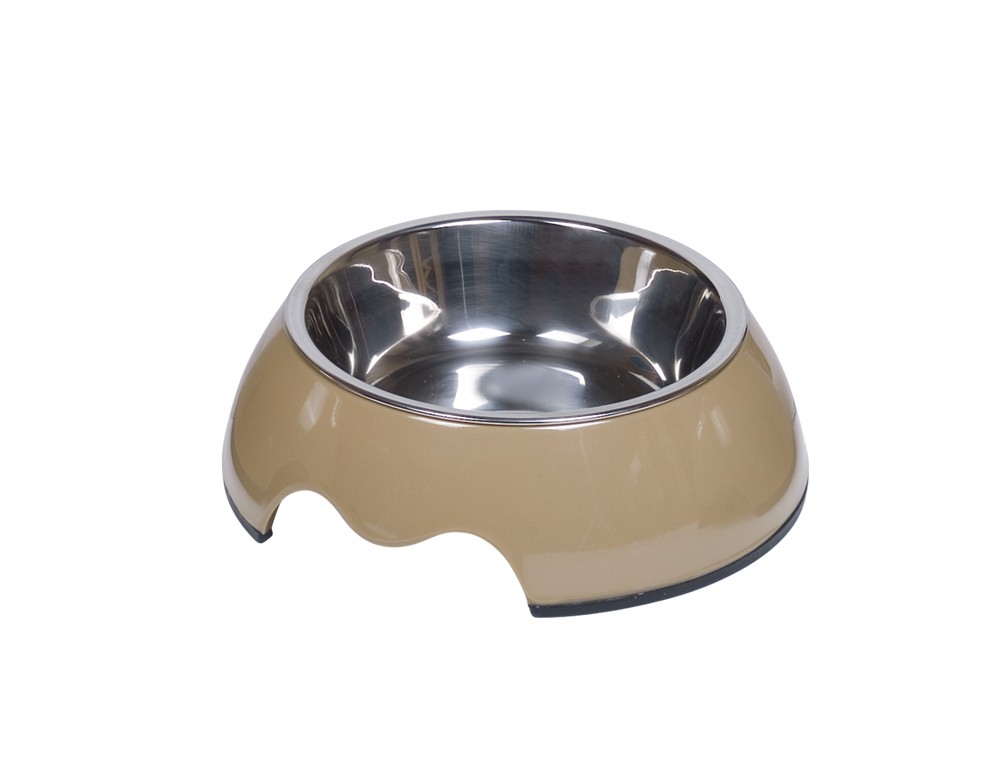Castron din melamina pentru caini | 'NOBLY' | taupe | S | 14 x 4,5 cm, 160 ml