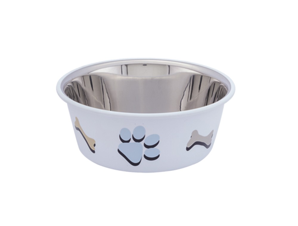 Bol din oțel inoxidabil CUTIE CU LABĂ, anti-alunecare, alb ? 11,5