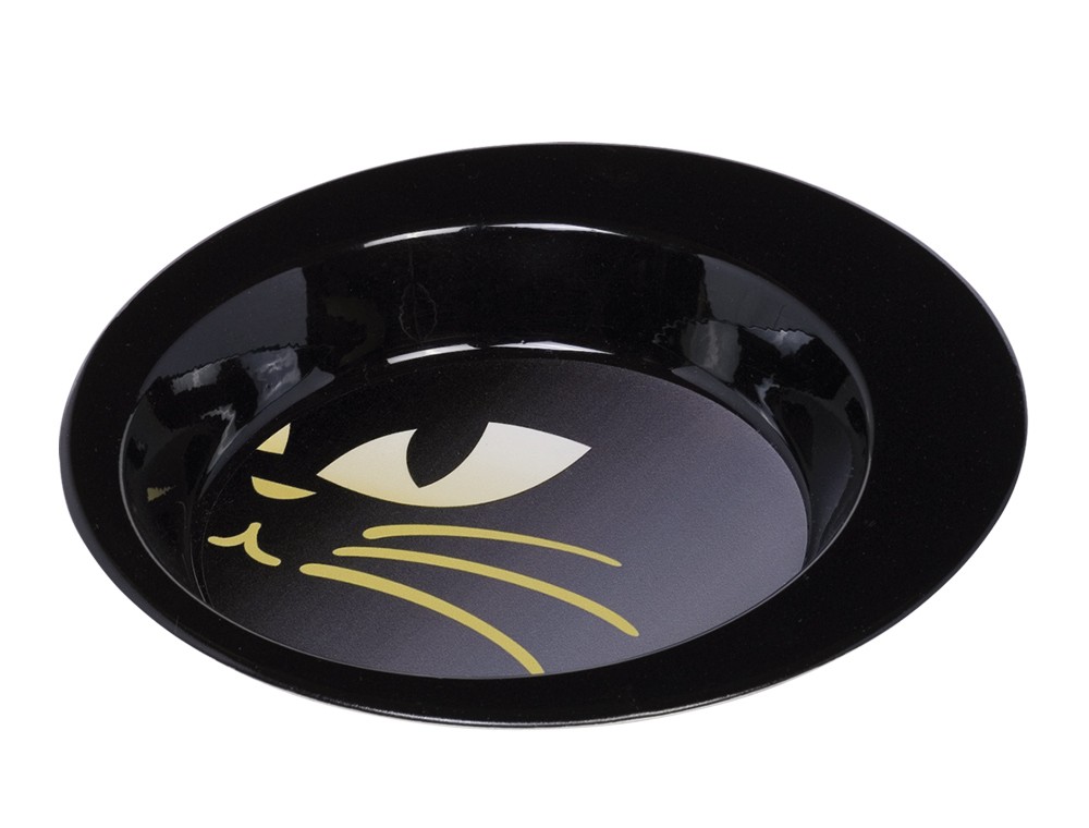 Farfurie din inox pentru pisici 'Kitty' | 19 cm | 0,34 ltr | negru