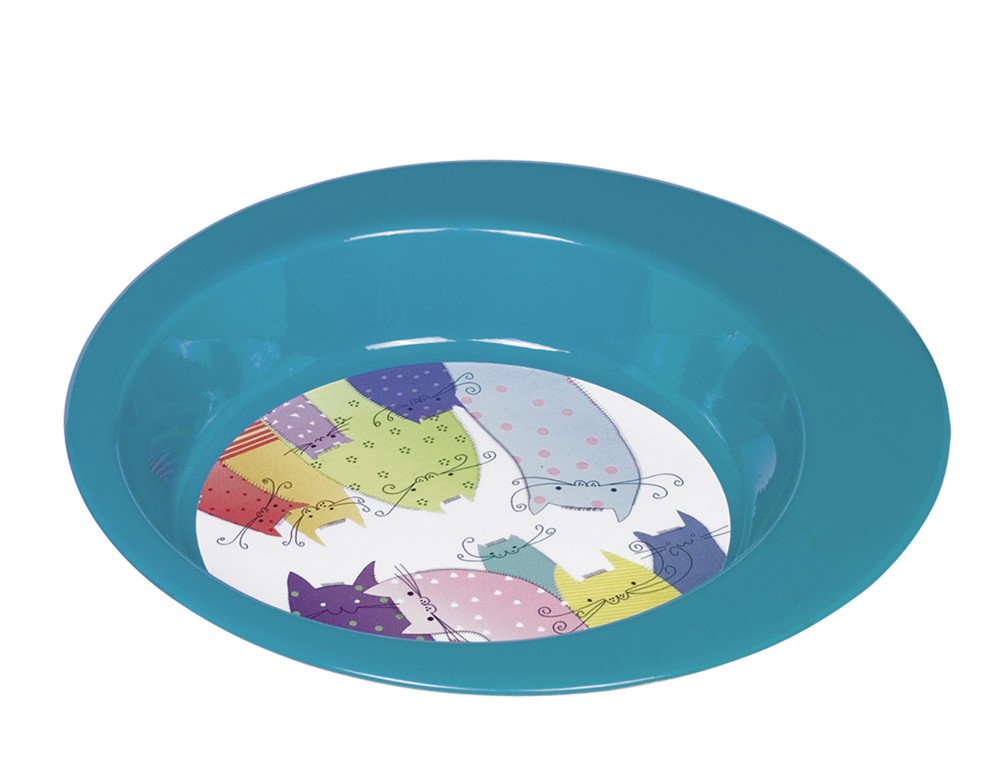 Farfurie din inox pentru pisici 'Kitty' | 19 cm | 0,34 ltr | turcoaz