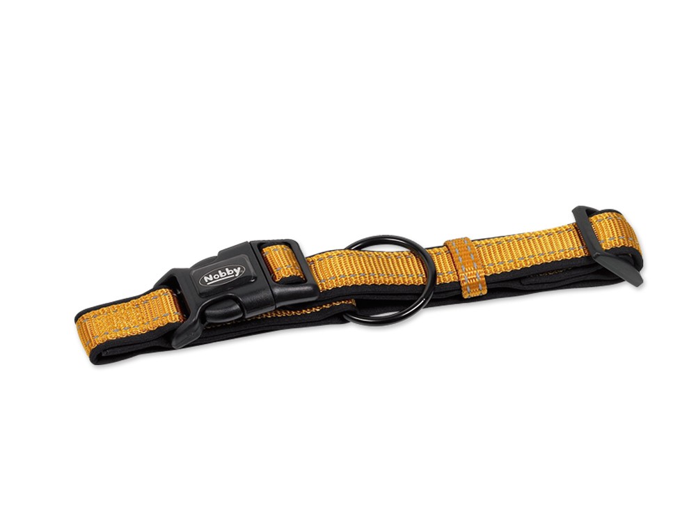 Zgarda pentru câini 'CLASSIC REFLECT SOFT' | auriu/negru | L: 25/35 cm; B: 15 mm