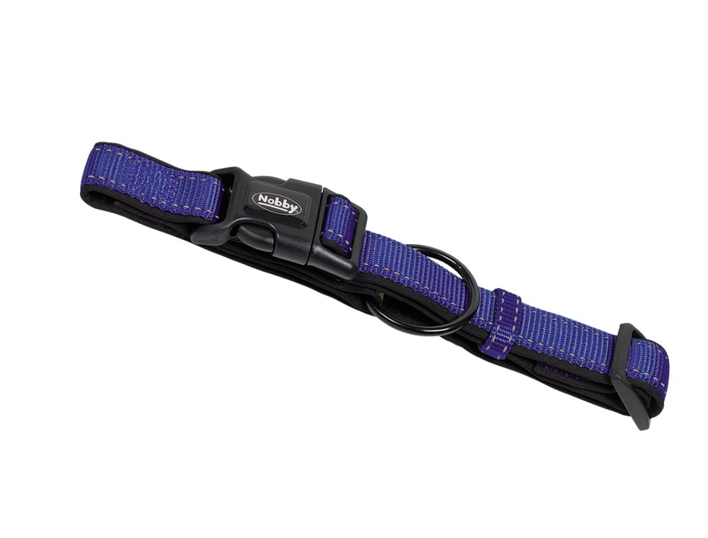 Zgarda pentru câini 'CLASSIC REFLECT SOFT' | albastru/negru | L: 50/65 cm; B: 25 mm