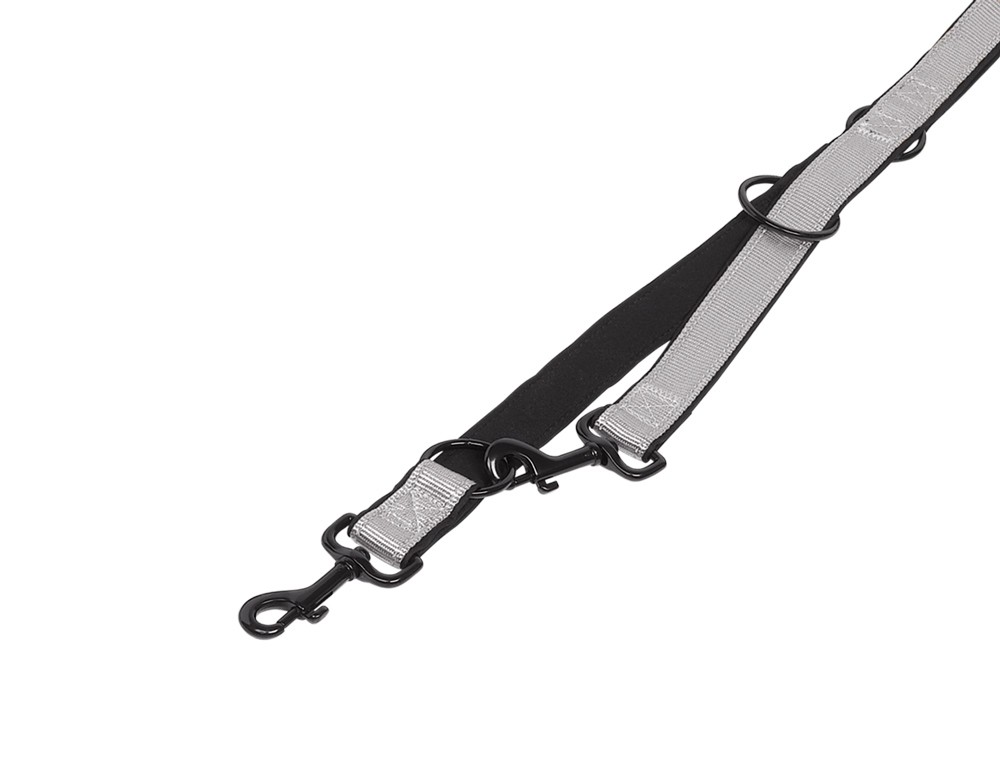 Lesă de antrenament 'CLASSIC REFLECT SOFT', GRI / NEAGRĂ L: 200 C