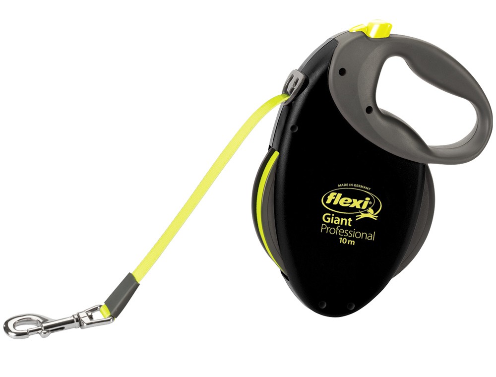 Lesă retractabilă pentru câini 'FLEXI GIANT PROFESSIONAL' | L | neon | bandă | 10 M
