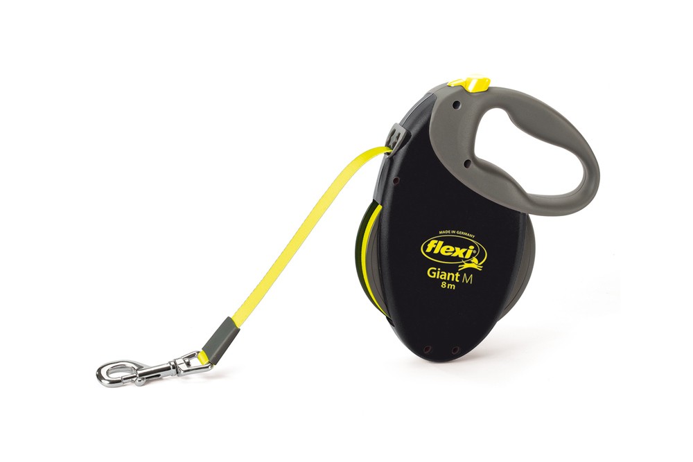 Lesă retractabilă pentru câini 'FLEXI GIANT PROFESSIONAL' | M | neon | bandă | 8 M