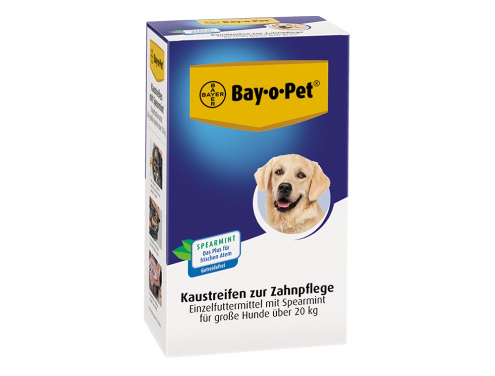 BAY-O-PET DENTAL CHEWING STRIPS cu menta | mare | 140 g