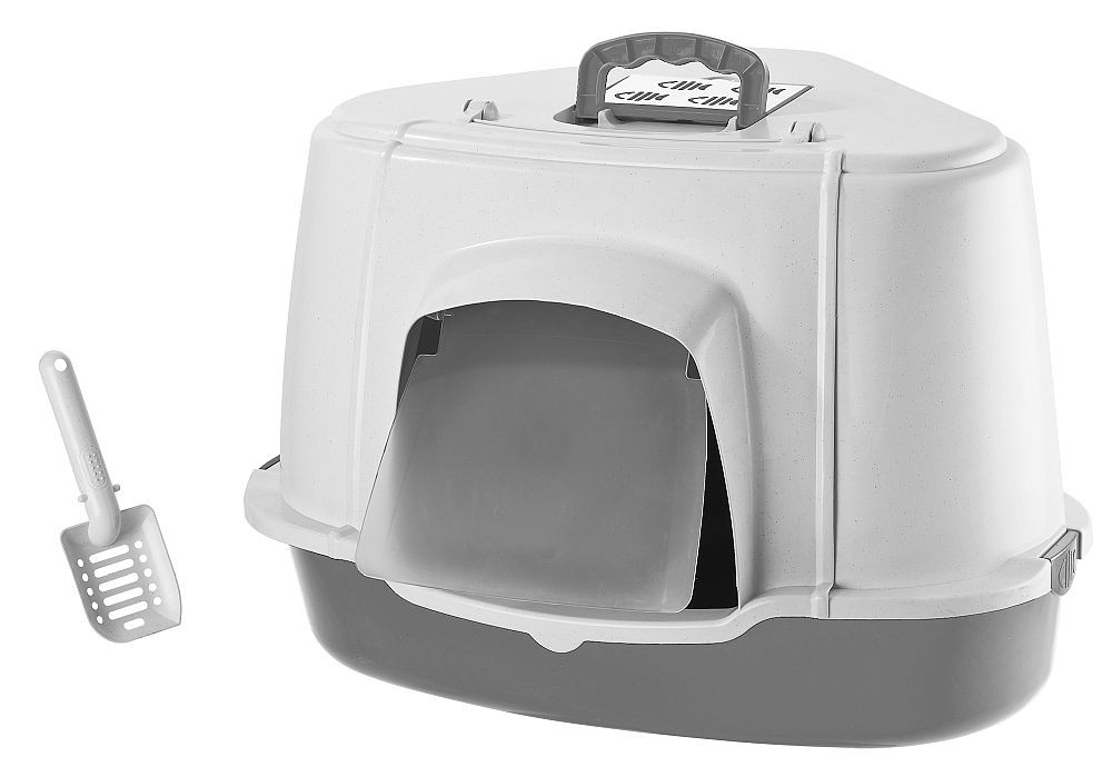 Litiera pentru pisici cu capac special | gri | 70 x 57 x 48 cm