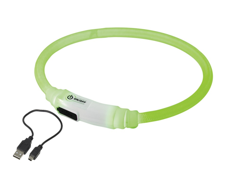 Zgarda pentru pisici verde | Ø 7 mm; 35 cm