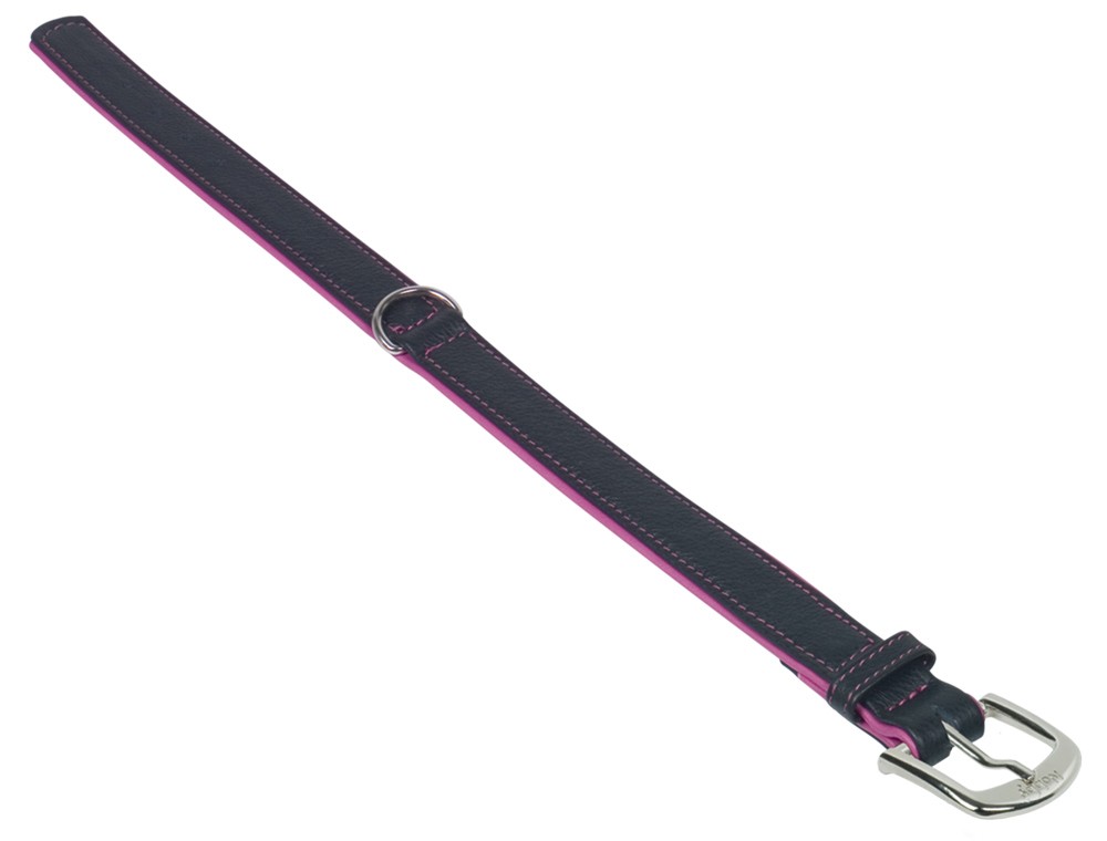 Zgarda din piele 'PACIFIC' | FUCHSIA | 42 CM (33-39 CM); 19/21 MM