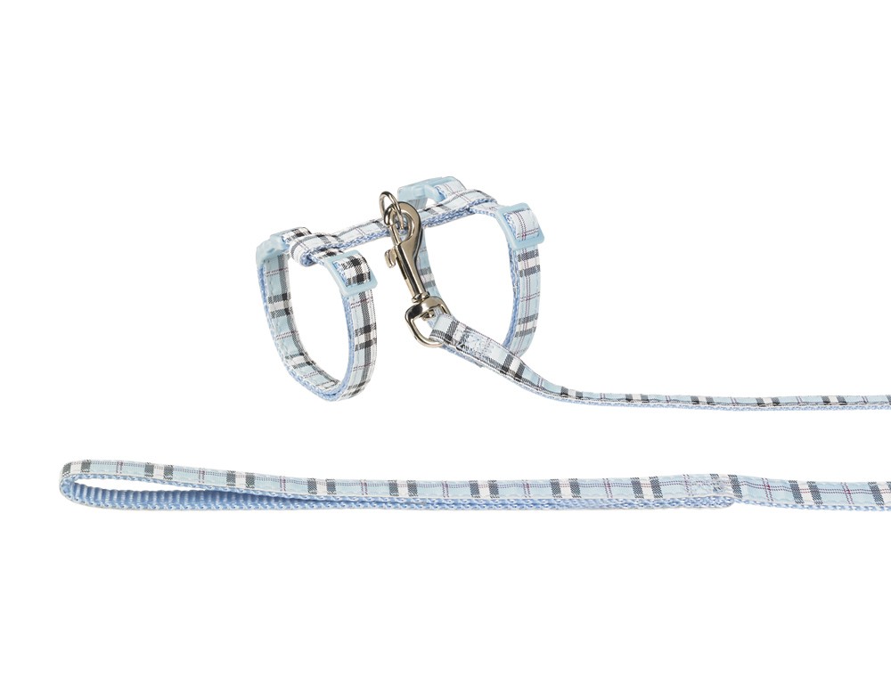 Set tartan, albastru deschis pentru pisici