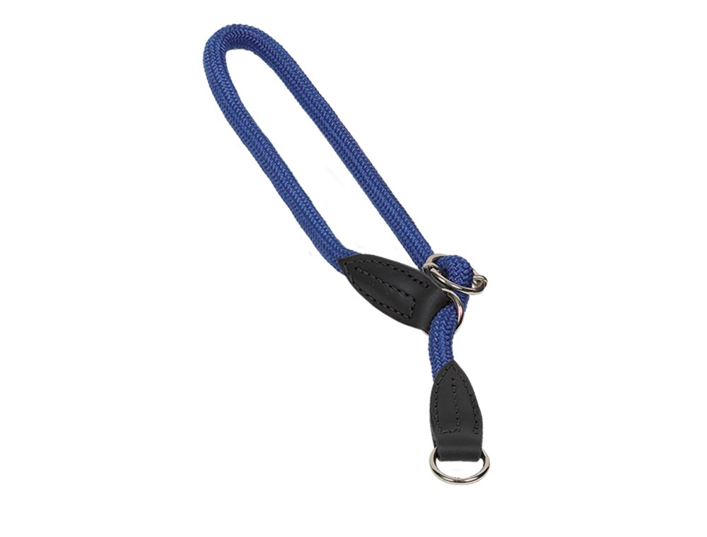 Zgarda strangulatoare cu opritor 'FUN ROYAL' albastru inchis L: 40 CM; W: 9 MM pentru caini