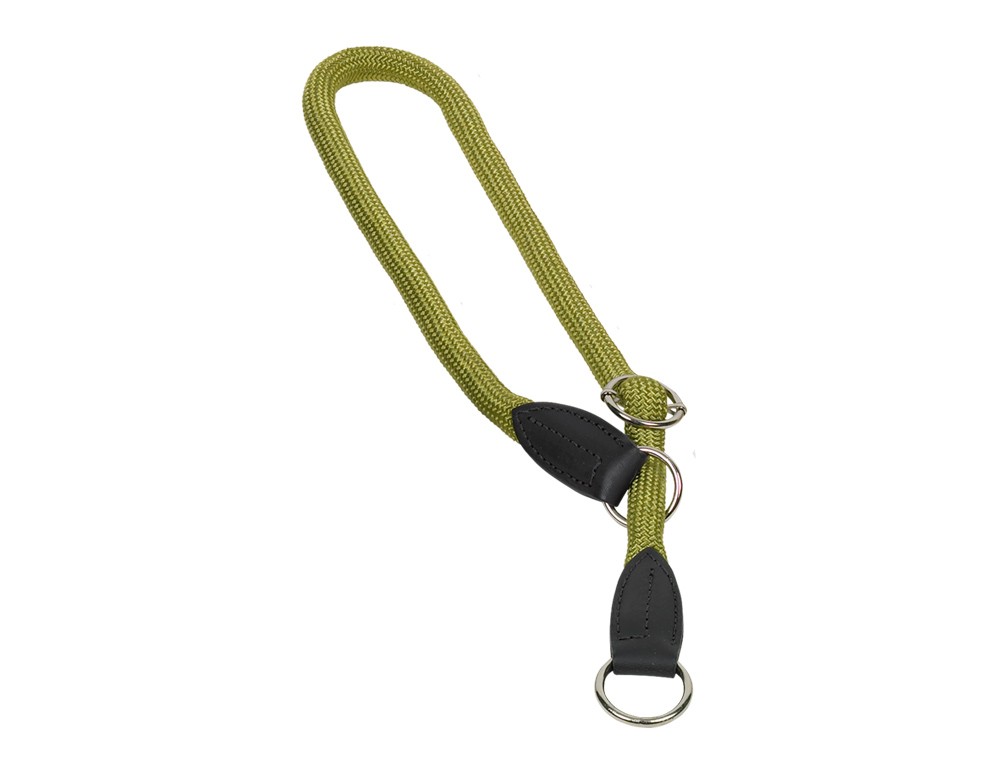 Zgarda strangulatoare cu opritor FUN ROYAL | verde oliv | L: 60 CM; W: 13 pentru câini