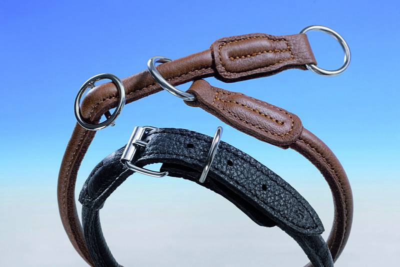 Zgarda din piele de ELAN | rotunda | negru | 70 CM (60-66 CM); Ø 10 MM