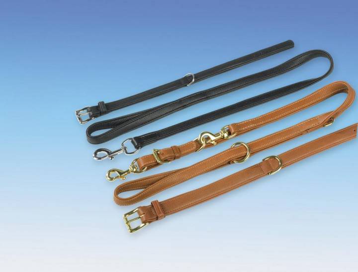 Lesă de antrenament din piele de elan, PLATĂ, MARRON L: 200 CM; W: 18 / 22 pentru câini