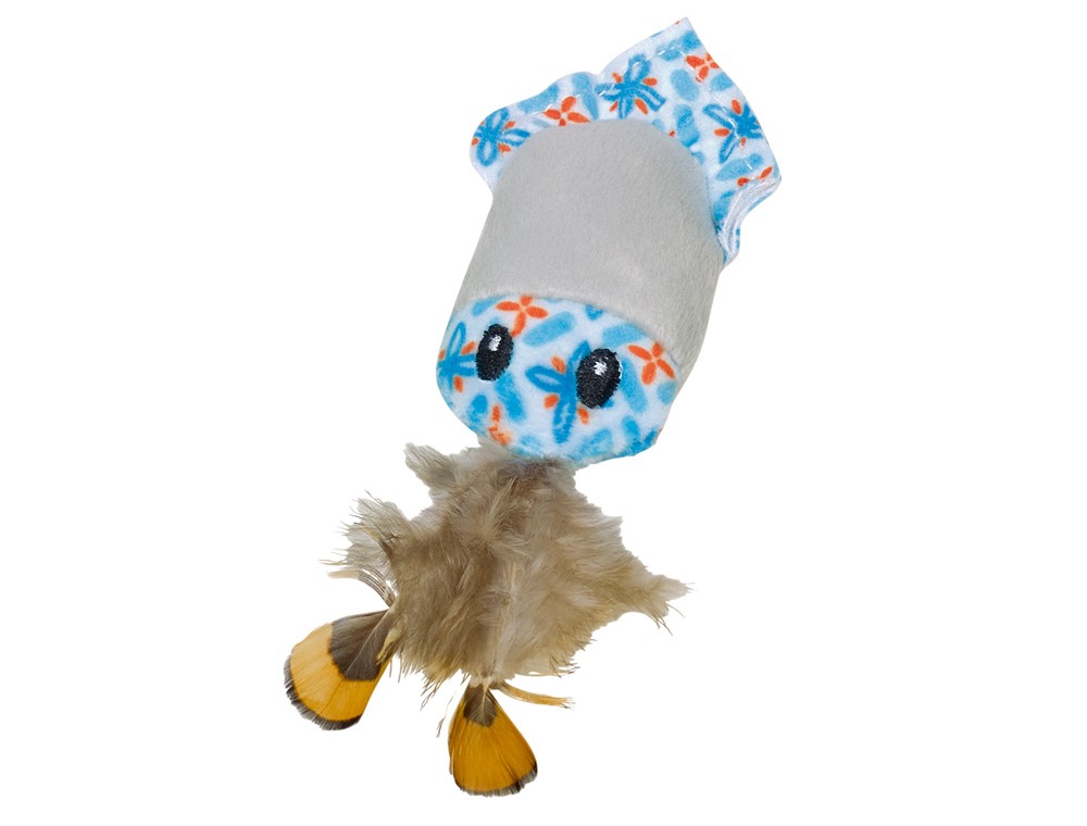 Jucărie pentru pisici Caracatiță din plus cu catnip | albastră | 12 cm