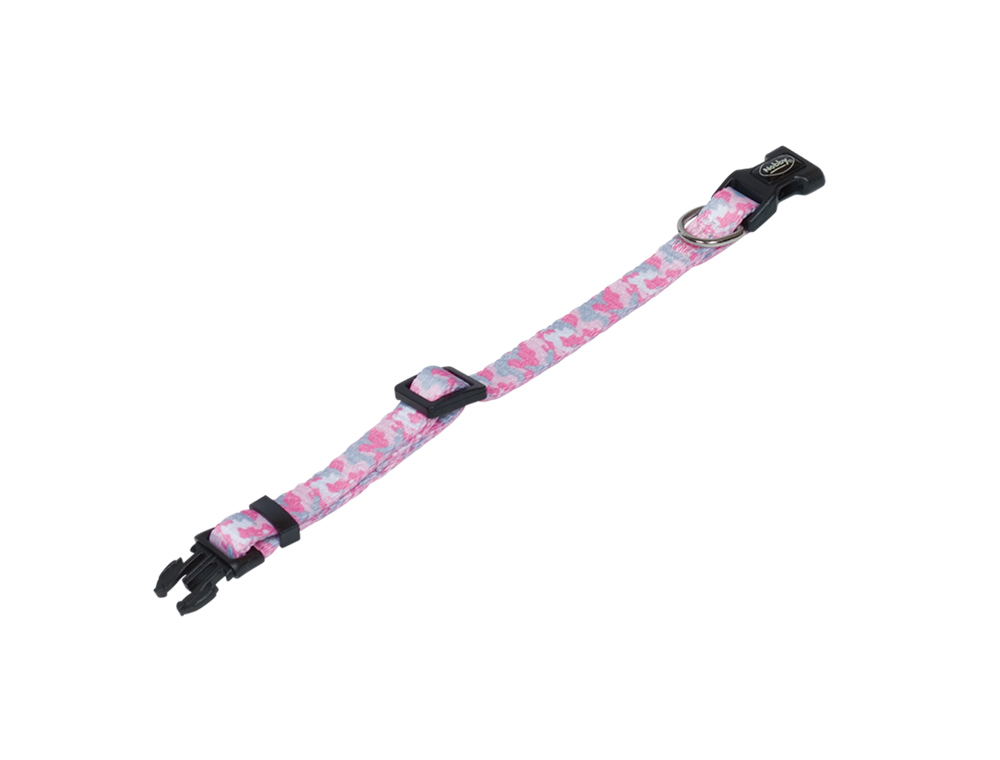 Zgarda pentru câini 'Camouflage' | l: 13-20 cm; w: 10 mm | pink