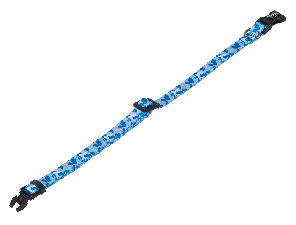 Zgarda 'Camouflage' pentru câini | l: 20-35 cm; w: 10 mm | albastru deschis