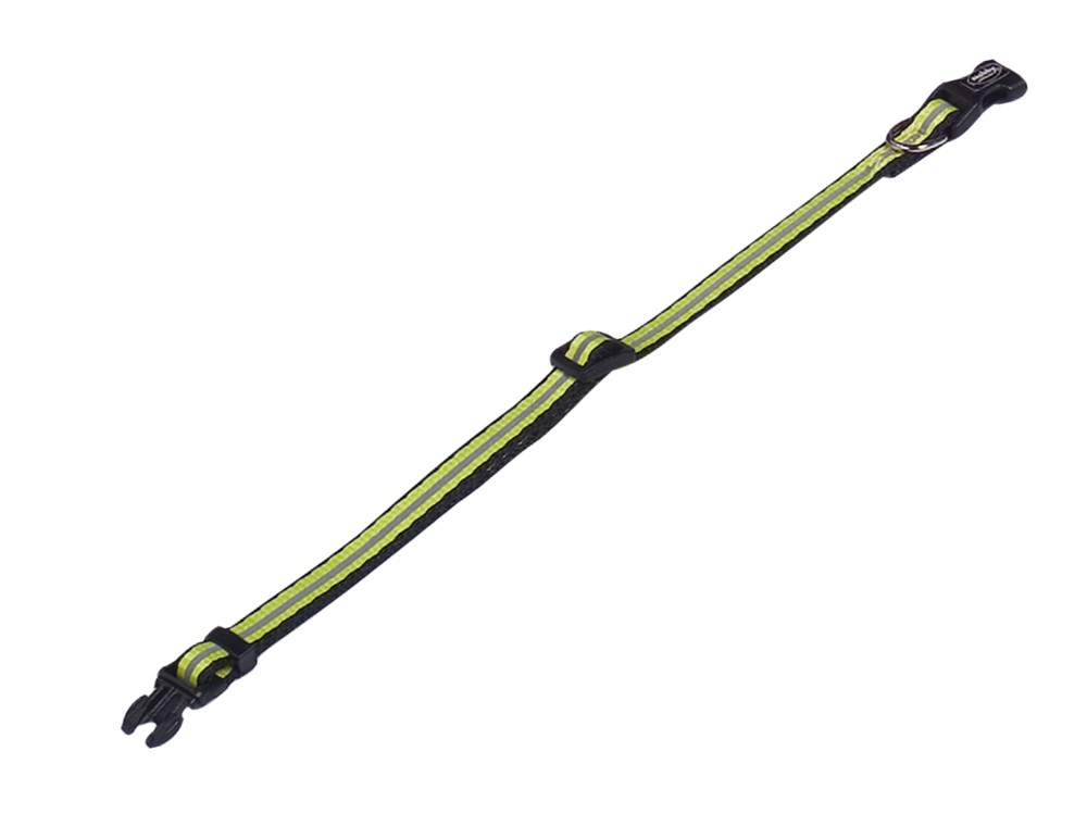 Zgarda pentru câini | 'Mini Reflect' galben neon | W:10 mm L: 20-35 cm