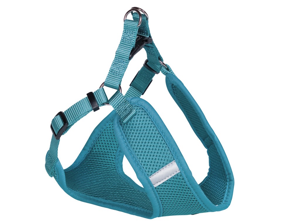 Ham pentru câini 'Mesh Reflect' | turcoaz | B:10 mm; L: 28-33cm + 32cm