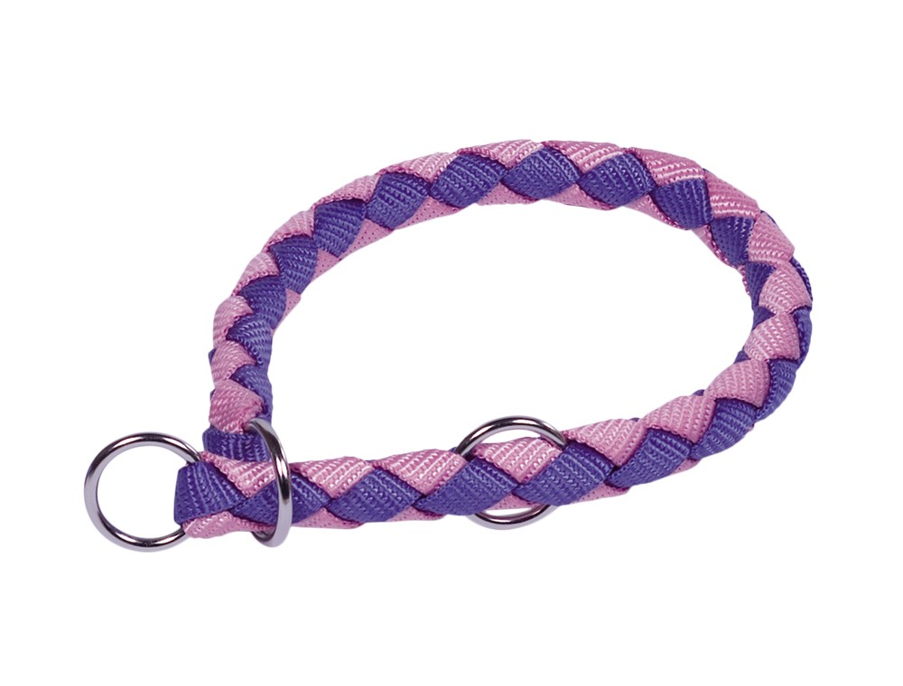 Zgarda strangulatoare cu opritor 'Corda' | mov/pink | L: 35-41 cm; W: 12 mm