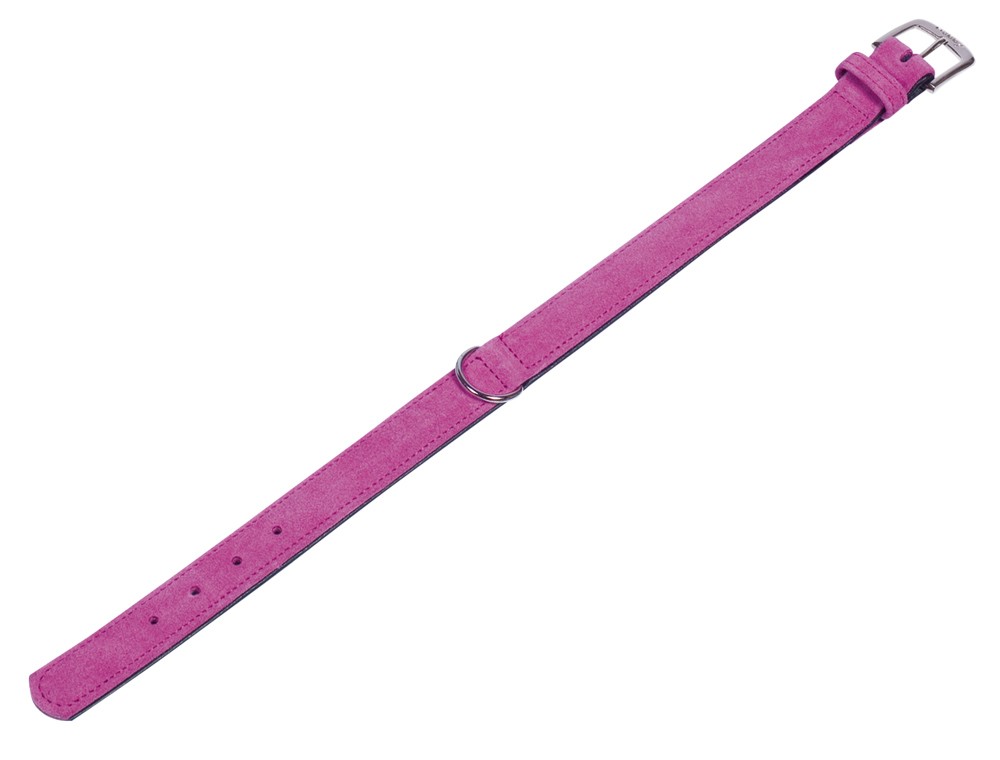 Zgarda pentru câini 'VELOURS' | fuchsia | (Passion)47 cm (38-44 cm); 22/25 mm