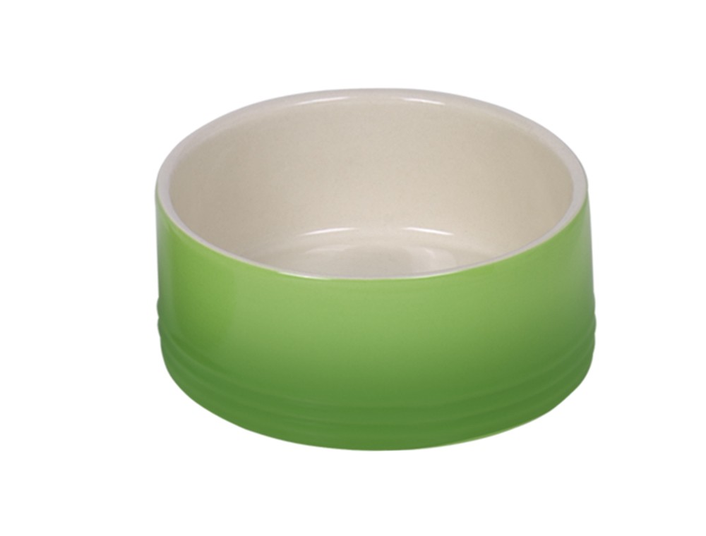Castron din ceramica pentru caini 'Gradient' | verde | Ø 15 x 6 cm, 0,55 l