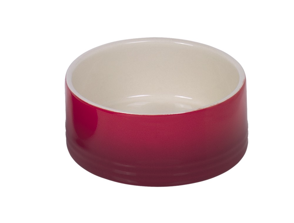 Castron din ceramica pentru caini 'Gradient' | rosu | Ø 15 x 6 cm, 0,55 l