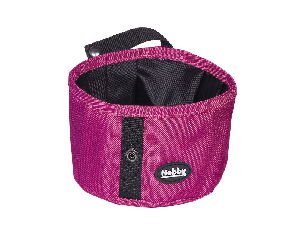 Bol pentru voiaj 'RIO' pentru câini | Ø 12,5 x 7 cm | 0,5 l | căpșună