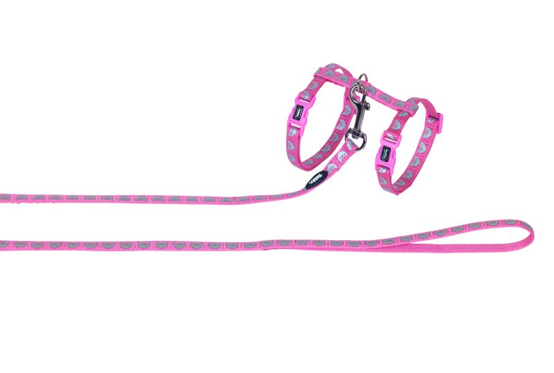 Set ham si lesa pentru pisici | 'Cat Head' | pink