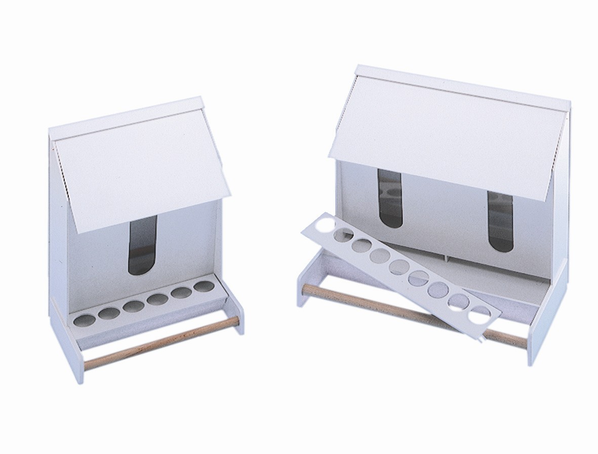 Adaptoare din plastic pentru hrană pentru păsări | alb | 15 CM | canari și peruși