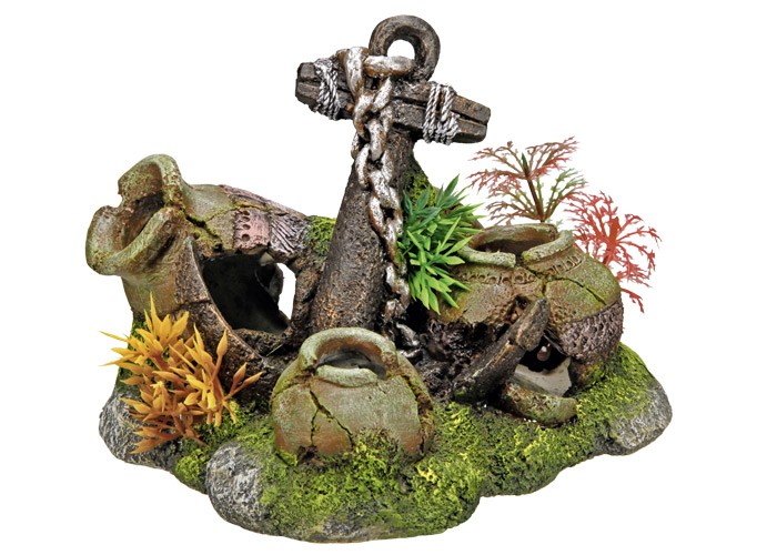 Ornament pentru acvariu | 'JARS AND ANCHOR' | L16 X W14 X H11,5 CM