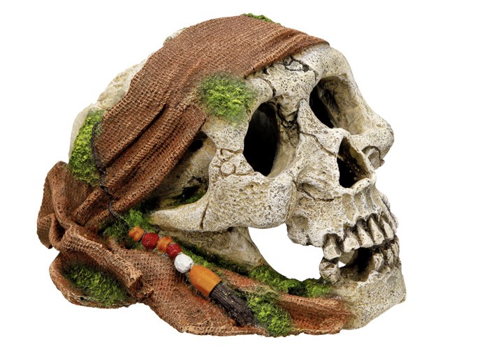 Ornament pentru acvariu | 'PIRATE SCULL' | L17,5 X W13,8 X H11,2 CM