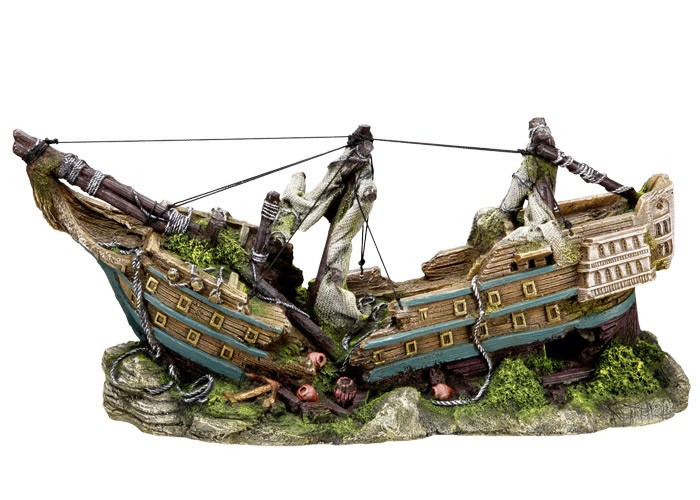 Ornament pentru acvariu | 'BARCA' | L44,5 X W16 X H20 CM