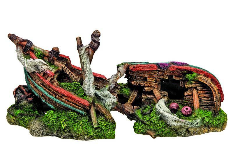 Ornament pentru acvariu | 'BARCA' | L32,5 X W13 X H14 CM