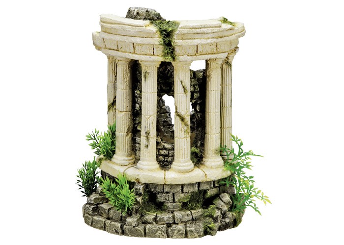 Ornament pentru acvariu | 'TEMPLE OF VESTA' cu plante | L25 X W20,5 X H