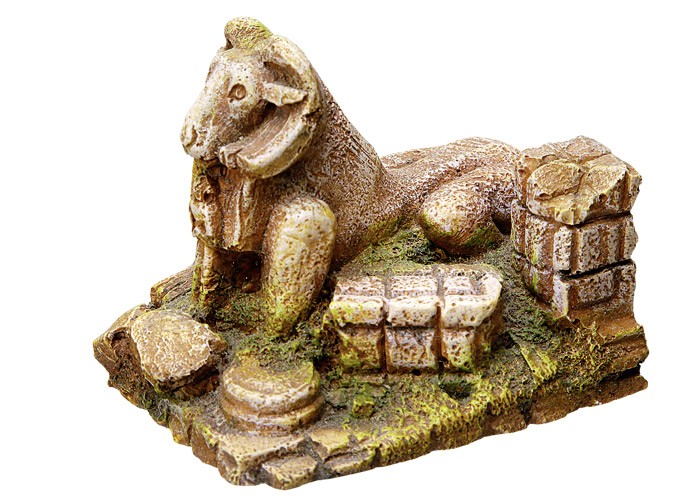 Ornament pentru acvariu | 'RUIN WITH RAM' | L9,3 X W6,5 X H7,3 CM