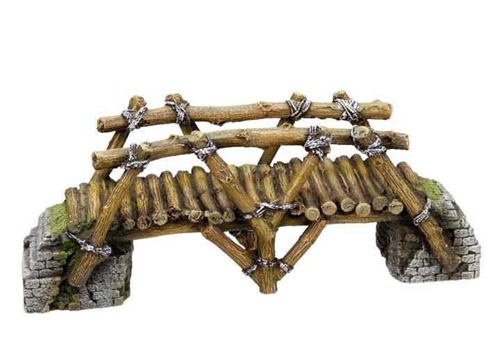 Ornament pentru acvariu | 'POD DIN LEMN' | L25,8 X W8 X H10 CM