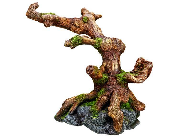 Ornament pentru acvariu | BRANCH ON ROCK | L29 X W16 X H25,5 CM
