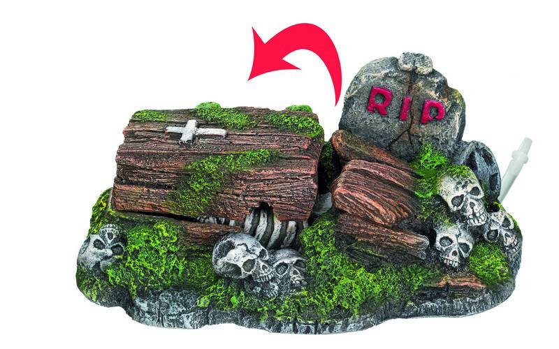 Ornament pentru acvariu | REST IN PEACE | L19 X W11,5 X H8,5 CM