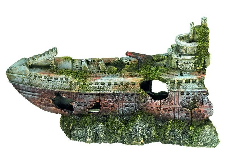 Ornament pentru acvariu | SHIPWRECK 3 BOW | L32 X W16 X H17,5 CM