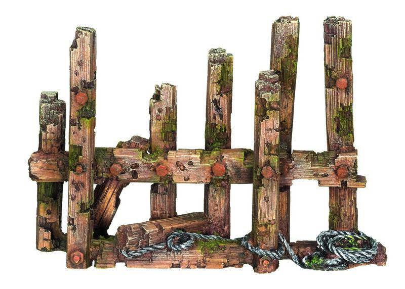 Ornament pentru acvariu | WOODEN FENCE WITH ROPE