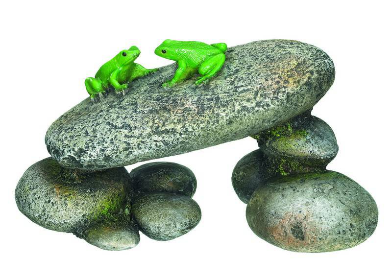 Ornament pentru acvariu | 'STONES WITH FROGS' | L16 X W9 X H9 CM