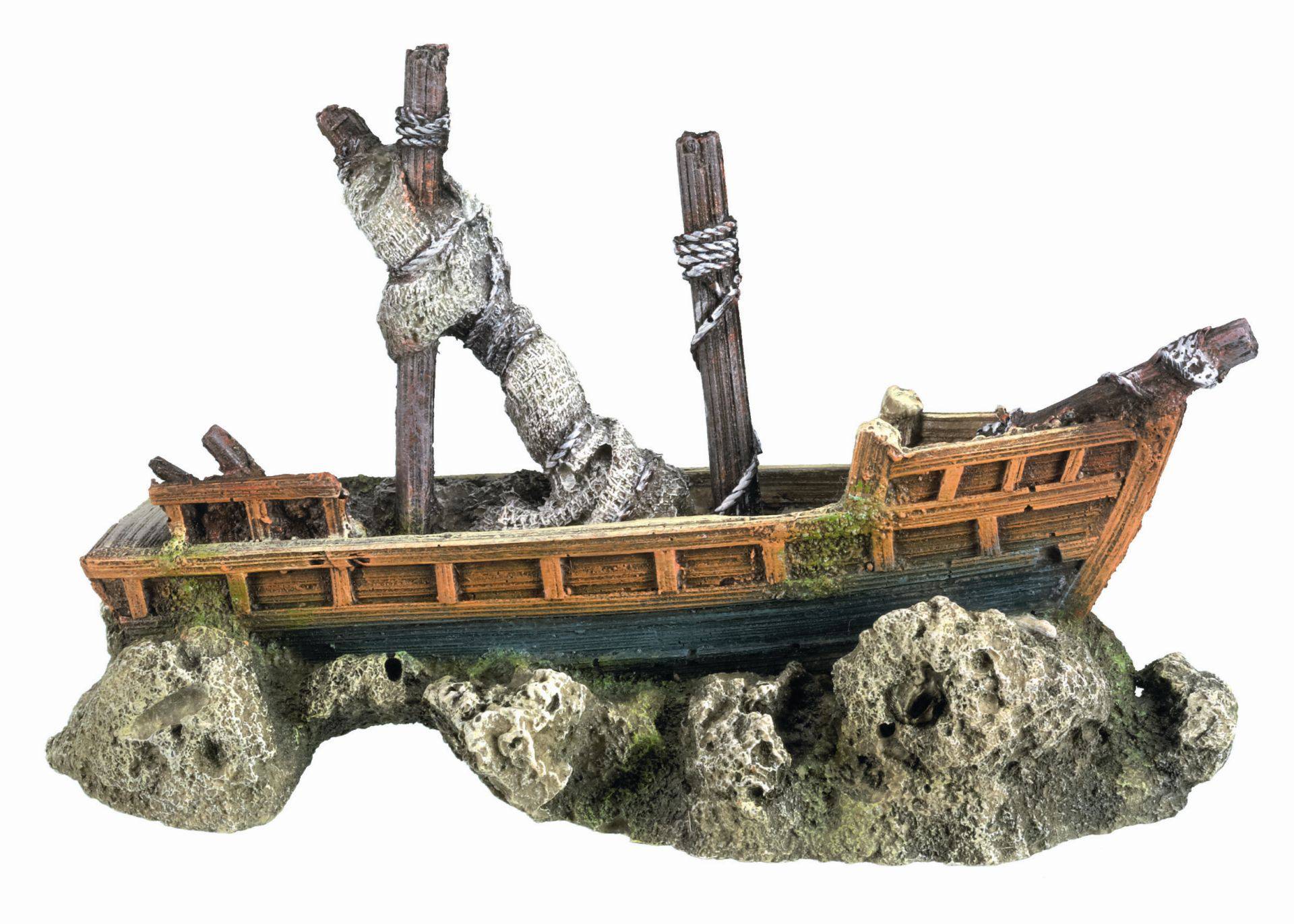 Ornament pentru acvariu | BOAT | L16,5 X W7,5 X H10 CM