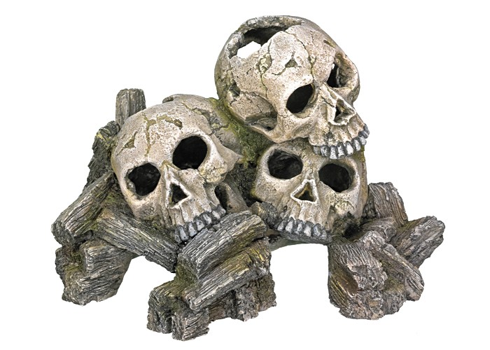 Ornament pentru acvariu | 'SKULLS' | L23 X W16 X H14,5 CM