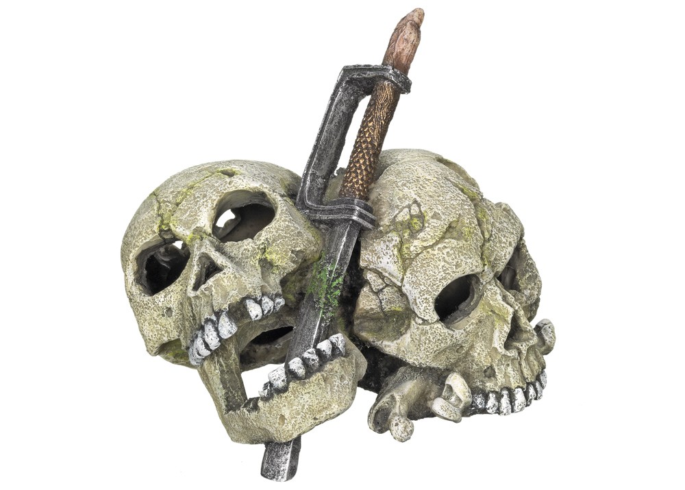 Ornament pentru acvariu | 'SKULLS' | L14,5 X W12,0 X H12,4 CM