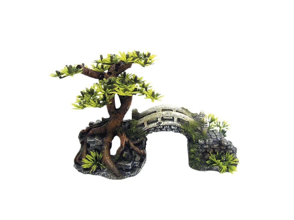'BRIDGE WITH BONSAI' cu plante | 20,3 x 9,0 x 14,0 cm