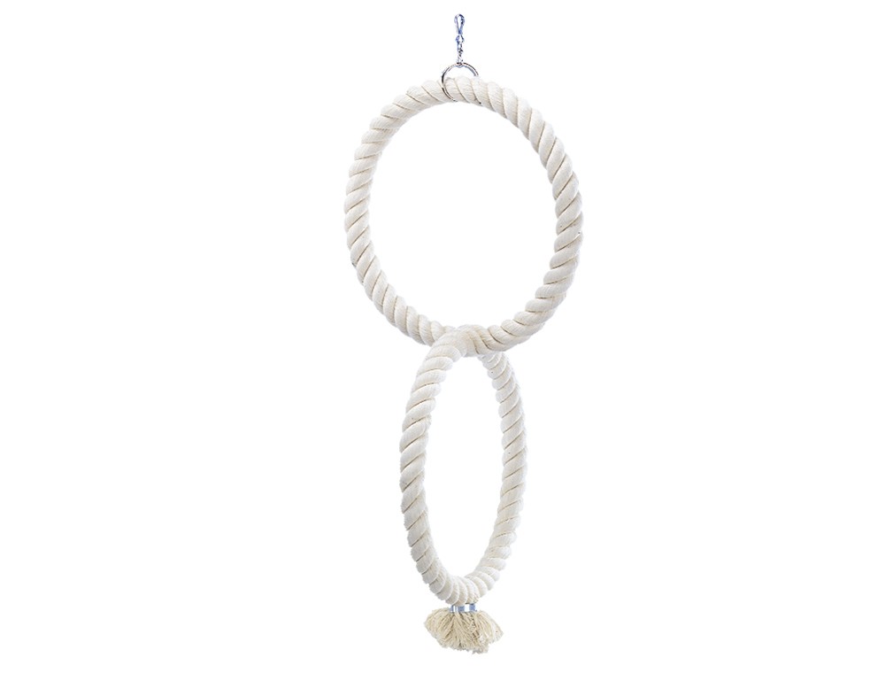 2 inele de cățărat din bumbac, mari; 81/34 cm pentru păsări